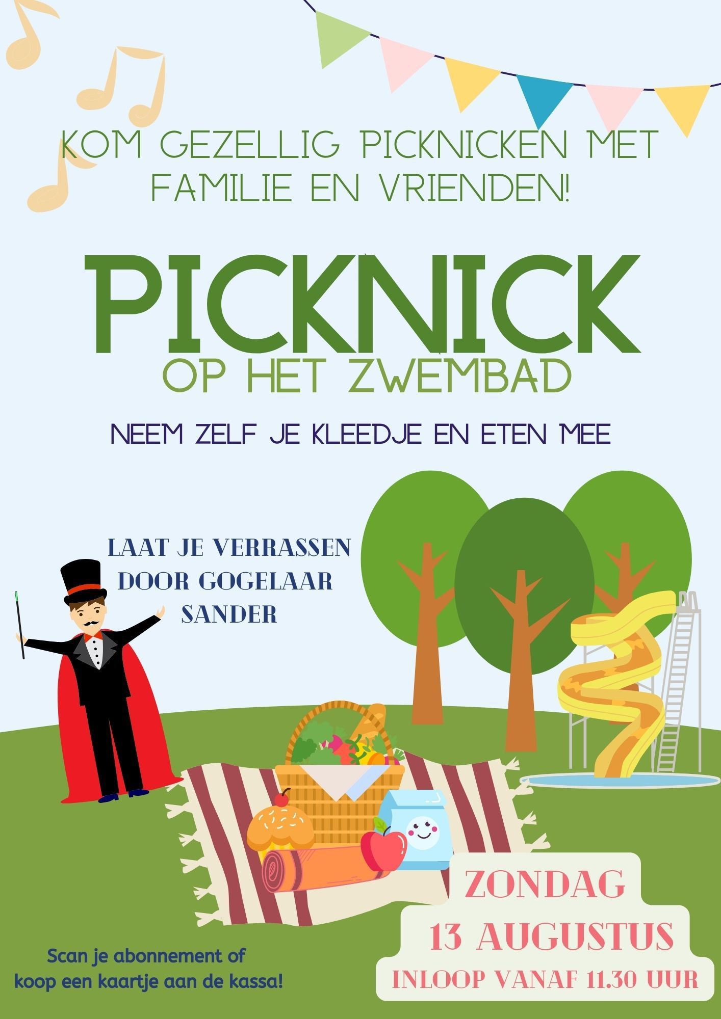 Picknick op het zwembad.